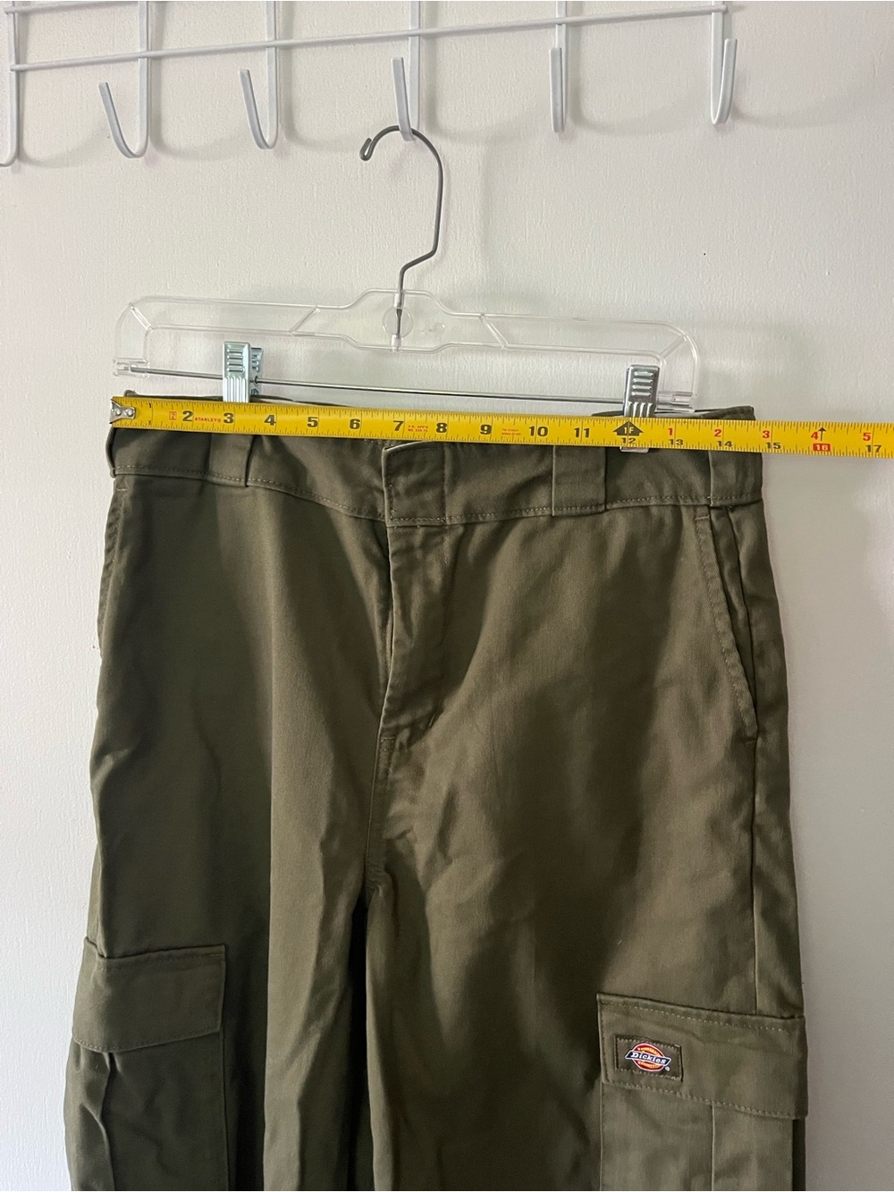Dickies Olive Green Wide Leg Cropped Cargo Pants Women’s 6R High Rise Utility - Picture 5 of 6